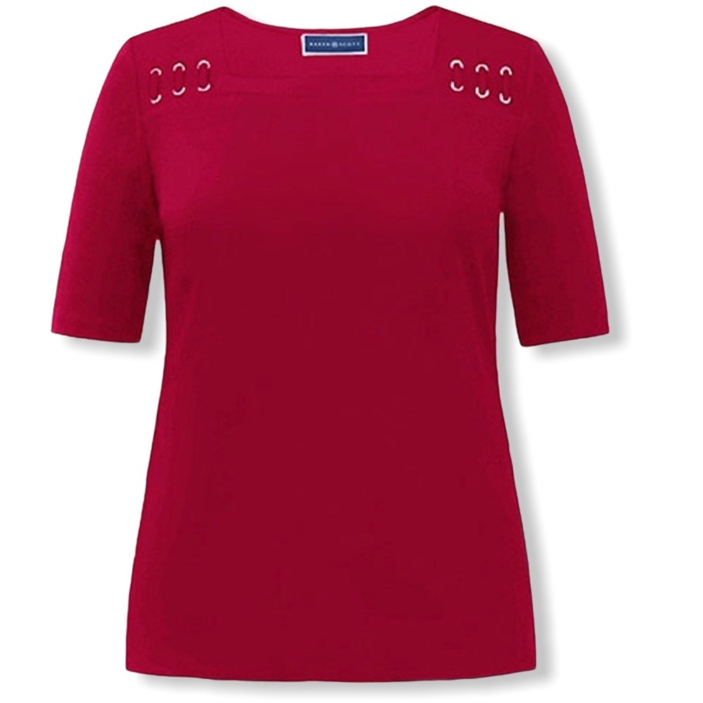 Karen Scott Elbow-Length Sleeve Top